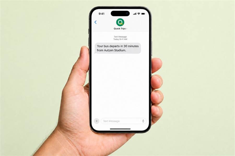 Bus departure alert on phone